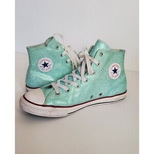 Mermaidcore Aqua Sparkle Juniors Converse All Star Whimsical Coastal Y2K Sneaker